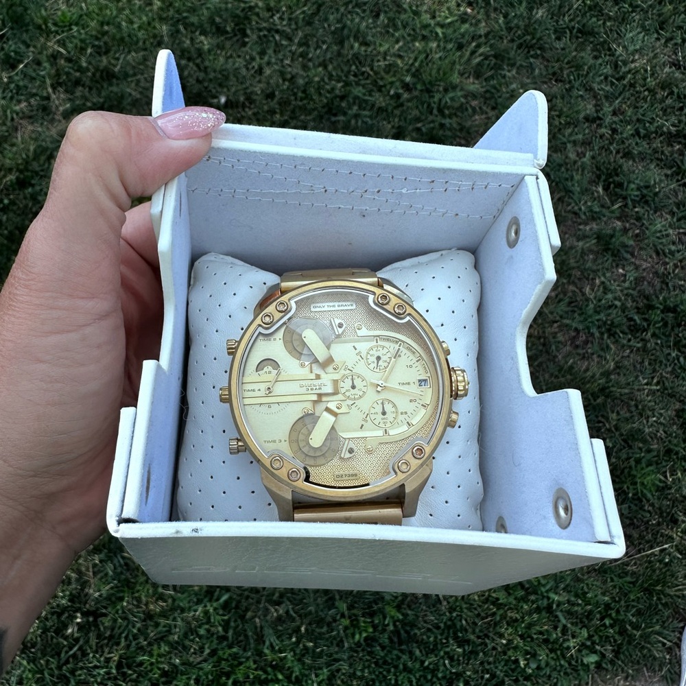 Gold Diesel Chronograph Watch model #DZ7399